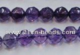 CSA17 15.5 inches 10mm faceted round synthetic amethyst beads