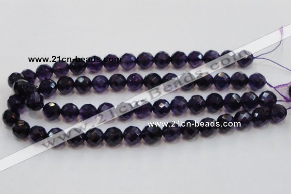 CSA18 15.5 inches 12mm faceted round synthetic amethyst beads