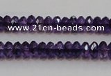 CSA19 15.5 inches 5*8mm faceted rondelle synthetic amethyst beads