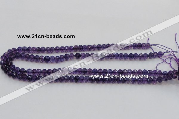 CSA20 15.5 inches 6*8mm faceted rondelle synthetic amethyst beads