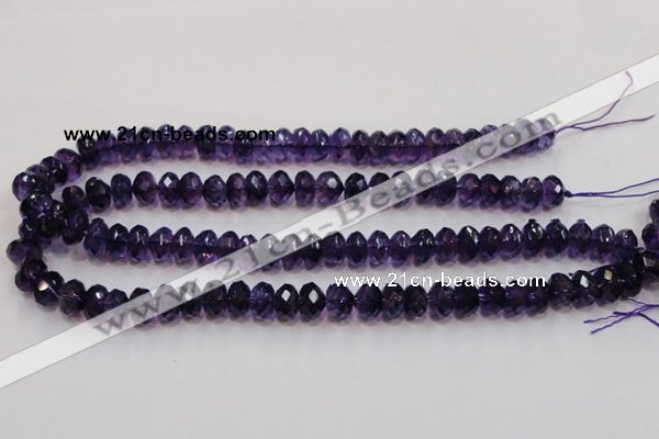 CSA22 15.5 inches 7*12mm faceted rondelle synthetic amethyst beads