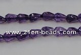 CSA24 15.5 inches 6*8mm faceted teardrop synthetic amethyst beads