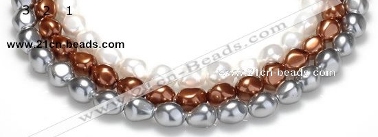 CSB03 16 inches 12*16mm nugget shell pearl beads Wholesale