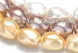 CSB04 16 inches 16*20mm nugget shell pearl beads Wholesale