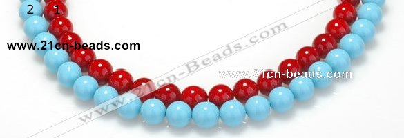 CSB07 16 inches 10mm round shell pearl beads Wholesale