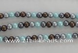 CSB1000 15.5 inches 4mm round mixed color shell pearl beads