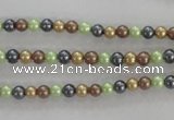 CSB1001 15.5 inches 4mm round mixed color shell pearl beads