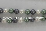 CSB1011 15.5 inches 6mm round mixed color shell pearl beads