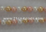 CSB1014 15.5 inches 6mm round mixed color shell pearl beads