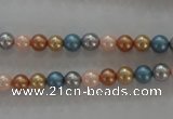 CSB1015 15.5 inches 6mm round mixed color shell pearl beads