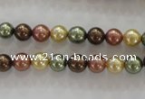 CSB1016 15.5 inches 6mm round mixed color shell pearl beads