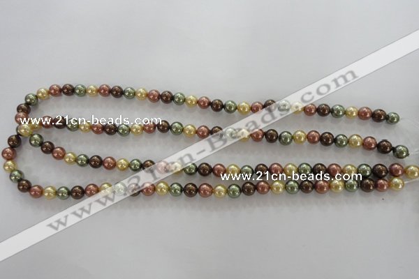 CSB1016 15.5 inches 6mm round mixed color shell pearl beads