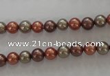 CSB1018 15.5 inches 6mm round mixed color shell pearl beads