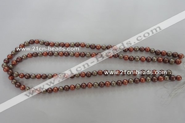 CSB1018 15.5 inches 6mm round mixed color shell pearl beads