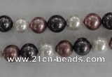 CSB1045 15.5 inches 8mm round mixed color shell pearl beads