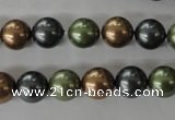 CSB1057 15.5 inches 10mm round mixed color shell pearl beads