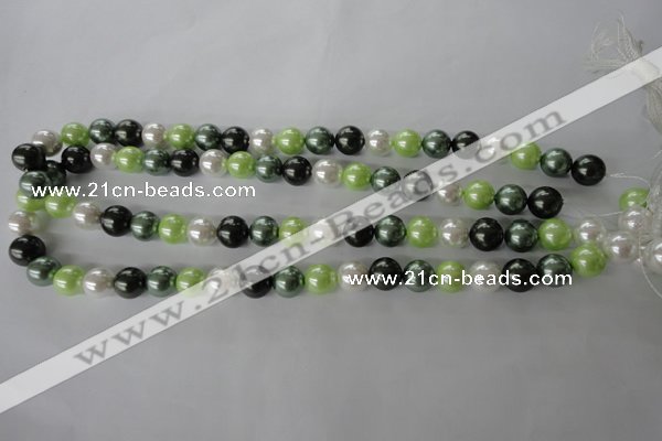 CSB1060 15.5 inches 10mm round mixed color shell pearl beads