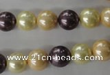 CSB1072 15.5 inches 10mm round mixed color shell pearl beads