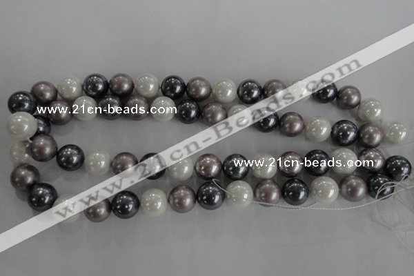 CSB1082 15.5 inches 12mm round mixed color shell pearl beads