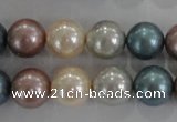 CSB1094 15.5 inches 12mm round mixed color shell pearl beads