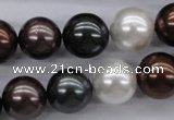 CSB1120 15.5 inches 14mm round mixed color shell pearl beads