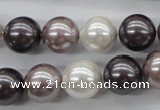 CSB1123 15.5 inches 14mm round mixed color shell pearl beads