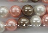 CSB1137 15.5 inches 14mm round mixed color shell pearl beads