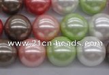 CSB1138 15.5 inches 14mm round mixed color shell pearl beads