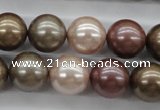 CSB1141 15.5 inches 14mm round mixed color shell pearl beads