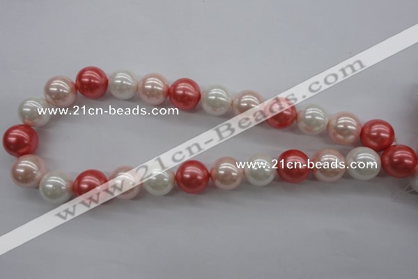 CSB1157 15.5 inches 16mm round mixed color shell pearl beads