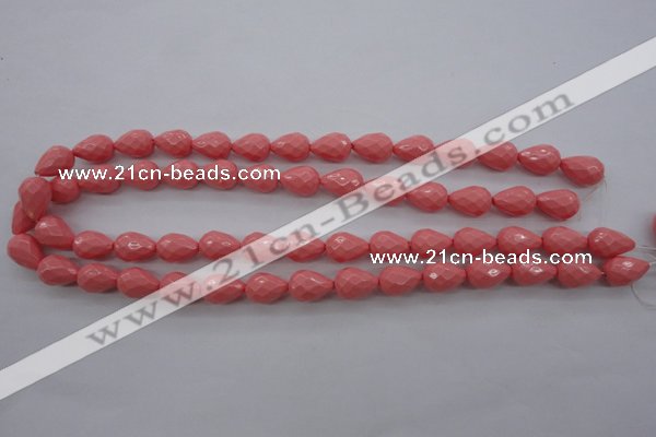 CSB1165 15.5 inches 10*14mm faceted teardrop shell pearl beads