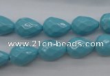 CSB1170 15.5 inches 10*14mm faceted teardrop shell pearl beads