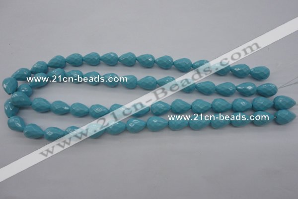 CSB1170 15.5 inches 10*14mm faceted teardrop shell pearl beads