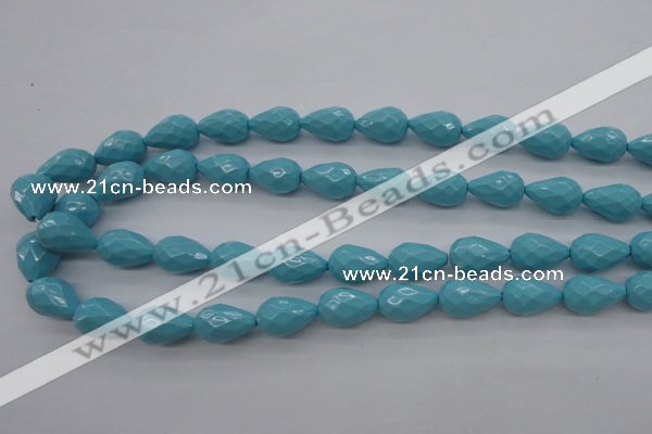 CSB1171 15.5 inches 12*18mm faceted teardrop shell pearl beads