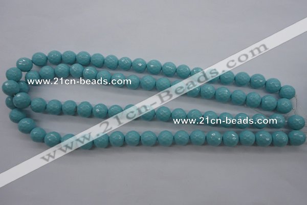 CSB1175 15.5 inches 10mm faceted round shell pearl beads