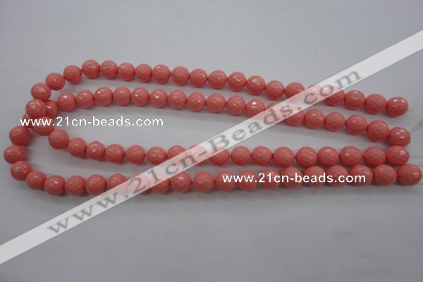 CSB1178 15.5 inches 10mm faceted round shell pearl beads