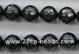 CSB1185 15.5 inches 10mm faceted round shell pearl beads