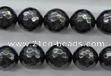 CSB1186 15.5 inches 12mm faceted round shell pearl beads