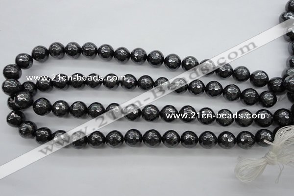 CSB1186 15.5 inches 12mm faceted round shell pearl beads