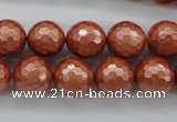 CSB1196 15.5 inches 12mm faceted round shell pearl beads