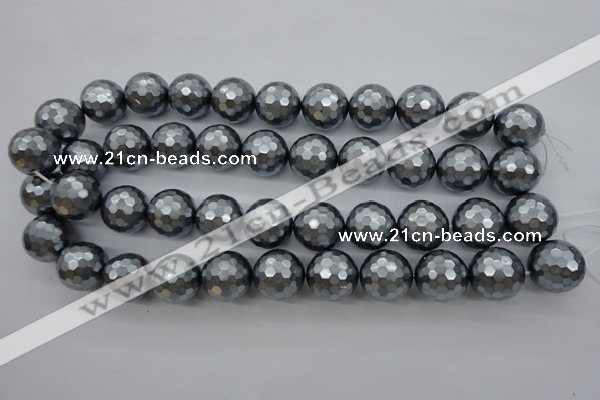 CSB1205 15.5 inches 18mm faceted round shell pearl beads