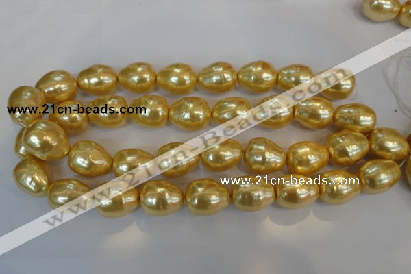 CSB130 15.5 inches 18*22mm nuggets shell pearl beads wholesale