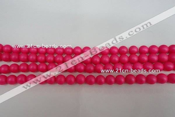 CSB1300 15.5 inches 4mm matte round shell pearl beads wholesale