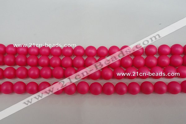 CSB1302 15.5 inches 8mm matte round shell pearl beads wholesale