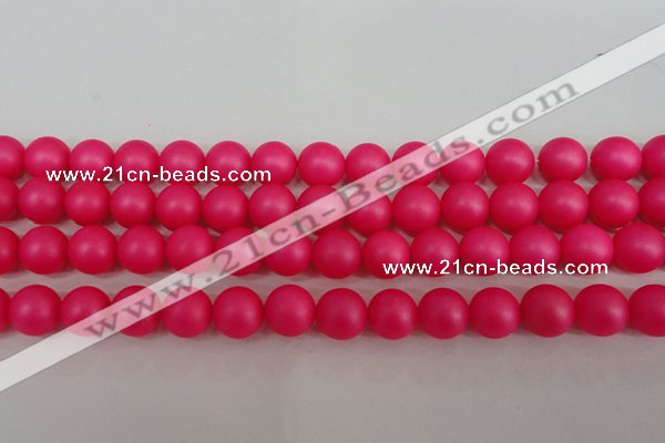 CSB1303 15.5 inches 10mm matte round shell pearl beads wholesale