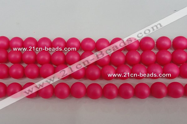 CSB1304 15.5 inches 12mm matte round shell pearl beads wholesale