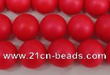 CSB1305 15.5 inches 4mm matte round shell pearl beads wholesale