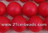 CSB1308 15.5 inches 10mm matte round shell pearl beads wholesale