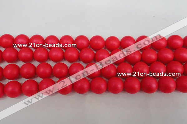 CSB1308 15.5 inches 10mm matte round shell pearl beads wholesale