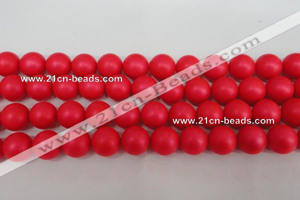 CSB1309 15.5 inches 12mm matte round shell pearl beads wholesale